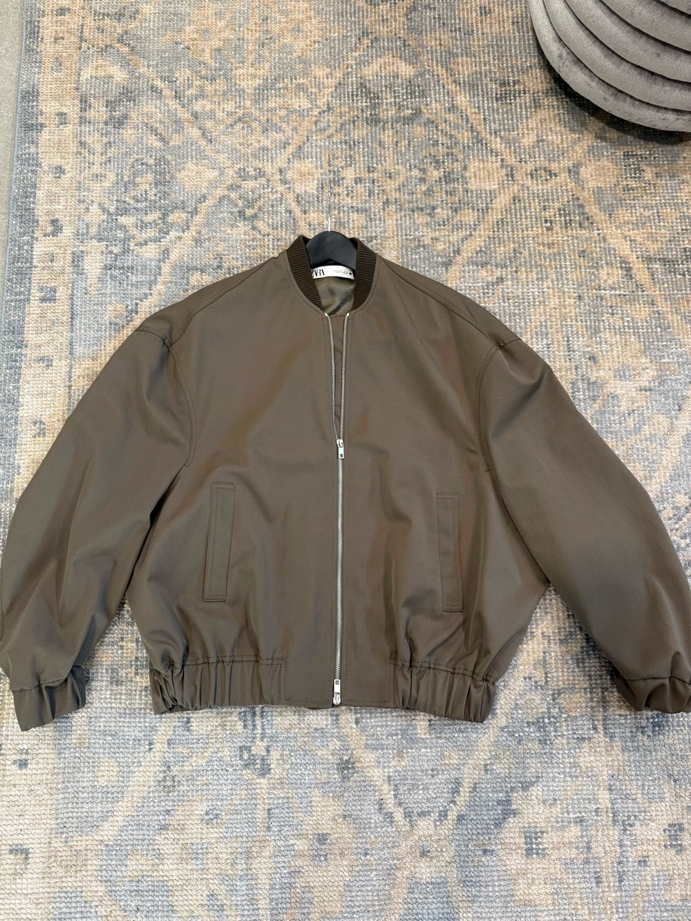 Zara Olive Green Bomber Jacket